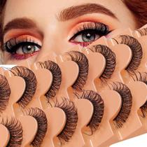 Cílios Postiços Russian Curl DD Grande Curvatura 7 Pares 3D Estereoscópicos Naturais Espessantes