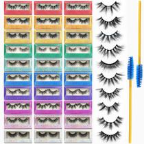 Cílios postiços Tongwin Faux Mink 30 pares, 10 estilos com pincel Cílios postiços Tongwin Faux Mink 30 pares, 10 estilos com pincel