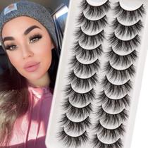 Cílios postiços Veleasha Lashes Fluffy Wispy Faux Mink 10 pares Cílios postiços Veleasha Lashes Fluffy Wispy Faux Mink 10 pares
