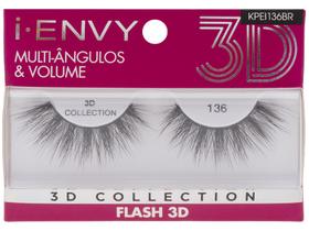Cílios Postiços Volumosos 3D Inteiro - Kiss New York I-Envy Collection Flash 136
