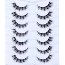 Cílios postiços Wleec Beauty Cat Eye 12 mm 7 pares de faixa transparente