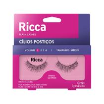 Cílios Ricca Flash Lashes Médio Efeito Gatinho Volume 1