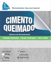 Cimento Queimado Parede Max Pisos Branco 20Kg + 1Kg Resina