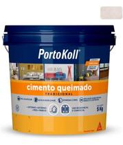 Cimento Queimado Portokoll Geada 5Kg Massa Decorativa Revestimento para Piso e Parede