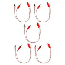 Cinco Cabo Y Rca Automotivo Banhado Ouro Tech One 2 Machos 1 Fêmea Blindado Vermelho e Transparente Cinco Cabo Y Rca Automotivo Banhado Ouro Tech One 2 Machos 1 Fêmea Blindado Vermelho e Transparente