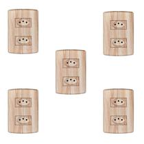 Cinco Conjuntos com 2 Tomadas 2p+t 20a 250v, Modular, com Placa 4x2 e Suporte