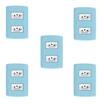 Cinco Conjuntos com 2 Tomadas 2p+t 20a 250v, Modular, com Placa 4x2 e Suporte Cinco Conjuntos com 2 Tomadas 2p+t 20a 250v, Modular, com Placa 4x2 e Suporte