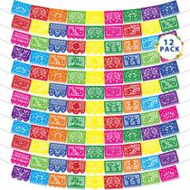 Cinco De Mayo Banner Heartome, pacote com 12, papel picado de plástico de 216 pés