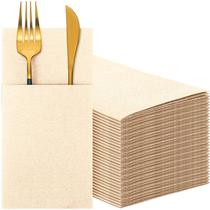 Cindeer 150 Servilletas Desechables con Sensación de Lino y Bolsillo para Cubiertos Cindeer 150 Servilletas Desechables con Sensación de Lino y Bolsillo para Cubiertos