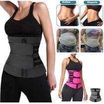 Cinta Abdominal Térmica Feminina Ajustável Modeladora Compressão Cintura Redutora 0290