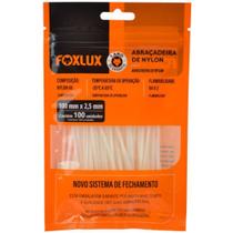 Cinta Abraçadeira Nylon 100x2.5 Mm Pcote 100 Unidades Branca - FOXLUX