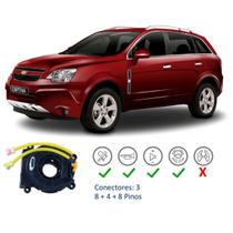 Cinta Airbag Captiva 2008 Em Diante Conectores 3 8 + 4 + 8 Pinos 20874709