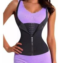 Cinta Ajustavel Modeladora Redutora Colete Com Zíper E Alç
