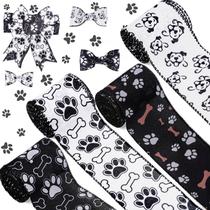 Cinta Bisanzoya con Huellas de Perro con Alambre 2.5 pulgadas x 22 m 4 Rollos Cinta Bisanzoya con Huellas de Perro con Alambre 2.5 pulgadas x 22 m 4 Rollos