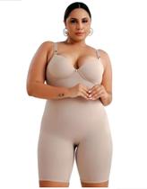 Cinta Body Bori Modelador Macaquinho Plus Size C/bojo 350842 Cor Bege/chocolate