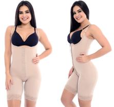 Cinta Body Macaquinho Pós Parto e Cirurgica Operatório Lipoaspiração Abdominoplastia Lipoescultura Short Perna 2113 - Model Slim