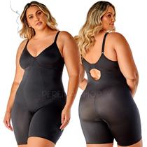Cinta Body Modelador Macaquinho Plus Size Com Perna Sem Bojo 350725