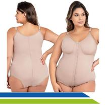 Cinta Body Plus Size com Alças, Colchetes Frontais e Reforço Abdômen New Form 60602