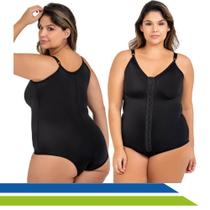 Cinta Body Plus Size com Alças, Colchetes Frontais e Reforço Abdômen New Form 60602