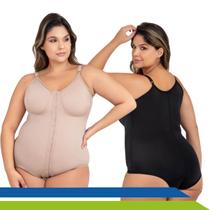 Cinta Body Plus Size com Alças, Colchetes Frontais e Reforço Abdômen New Form 60602 Cinta Body Plus Size com Alças, Colchetes Frontais e Reforço Abdômen New Form 60602