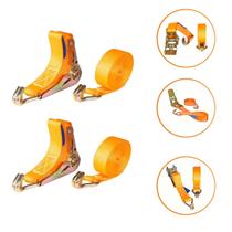 Cinta Catraca 4,6mt Amarração 25mm Carga Até 800kg kit com 2