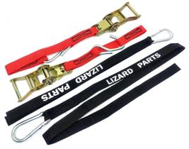 Cinta Catraca Esticador Lizard Com Mosquetão (Par) Transporte Motos 1,70 Metros