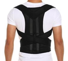 Cinta Colete Corretor Postura Coluna Lombar Reforçada Dores Na Coluna PRETO -G