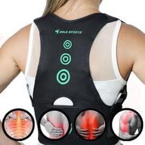 Cinta Colete Corretor Postural Lombar Gold Sports Com Estrutura Para Coluna Ortopédico Ajustável
