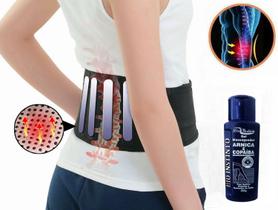 Cinta Coluna Lombar Alivia Dor Ciático Fibromialgia + Gel Arnica