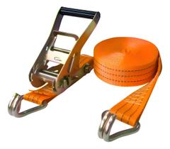 Cinta Com Catraca Reforçada Gancho J Com 5mt P/ 5 Toneladas Laranja