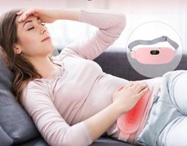 Cinta Compressa Térmica Massageadora Abdominal Para Cólica Menstrual 3 Níveis Aquecimento Massagem