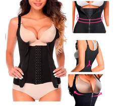 Cinta Corselet Modeladora Dupla Compressão Ziper E Colchete