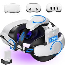 Cinta de cabeça VR Kawaye para Meta Quest 3S/3/2 com baterias de 2x7500mAh Cinta de cabeça VR Kawaye para Meta Quest 3S/3/2 com baterias de 2x7500mAh