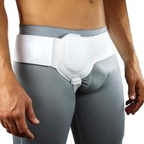 Cinta de hérnia inguinal suspensa ajustável com almofada de compressão