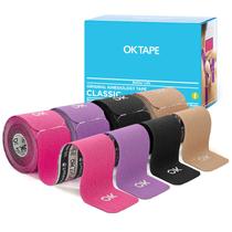 Cinta de Kinesiología OK TAPE 4 Rollos 5 cm x 5 m Sin Látex
