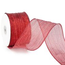 Cinta Decorativa con Alambre MAYREEL 6 cm x 9,1 m Rojo Metálico