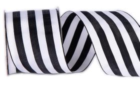 Cinta Decorativa CSZD Cinta con Raya Blanca y Negra 6,4 cm x 9,1 m