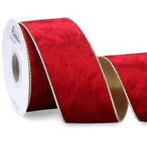 Cinta Decorativa Ribbli de Terciopelo Rojo con Alambre 6,35 cm x 9,1 m Cinta Decorativa Ribbli de Terciopelo Rojo con Alambre 6,35 cm x 9,1 m
