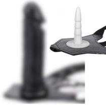 Cinta elástica com pênis realístico preto 17,5X3,8 CM - Sexshop Cinta elástica com pênis realístico preto 17,5X3,8 CM - Sexshop