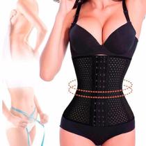 Cinta Faixa Modeladora Feminina Abdominal Afina Modela Cintura Redutora Reduz Medidas Abdômen - 25cm PRETO P - MKB