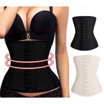 Cinta Faixa Modeladora Feminina Abdominal Afina Modela Cintura Redutora Reduz Medidas Abdômen BEGE-M -TRES FECHOS