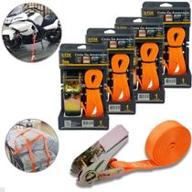 Cinta Fita Carga Catraca 5m Amarração Carga 500kg Kit Com 4
