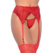 Cinta Liga em Renda Floral - Vermelho - Hot Pepper