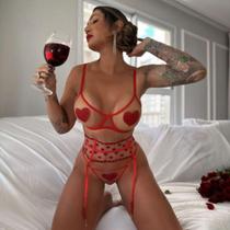 Cinta Liga Lingerie Renda Especial Queen Vermelho Cinta Liga Lingerie Renda Especial Queen Vermelho