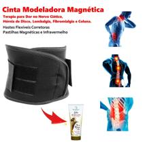 Cinta Lombar Magnética com Infravermelho Longo Hastes Flexíveis + Creme Cinta Lombar Magnética com Infravermelho Longo Hastes Flexíveis + Creme