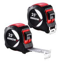 Cinta Métrica Arrow 7.6 m / 25 ft Fácil de Leer con Doble Bloqueo Paquete de 2 Cinta Métrica Arrow 7.6 m / 25 ft Fácil de Leer con Doble Bloqueo Paquete de 2