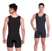 Cinta Modelador Masculino Short Body Regata Fecho Frontal Com Abertura Higiênica Pós Cirúrgica 1621