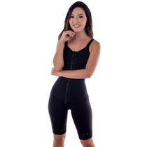Cinta Modeladora alças finas meia perna Preto M Diamante Preciosa Comfort Doron