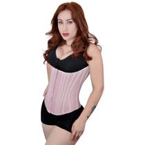 Cinta Modeladora Alta Compressão Tecido Cetinete Duplo 20 Barbatanas