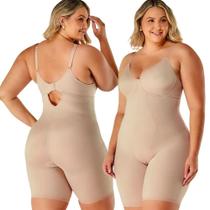 Cinta Modeladora Bermuda Plus Size Tamanhos Grandes - Body Modelador Macaquinho Sem Bojo